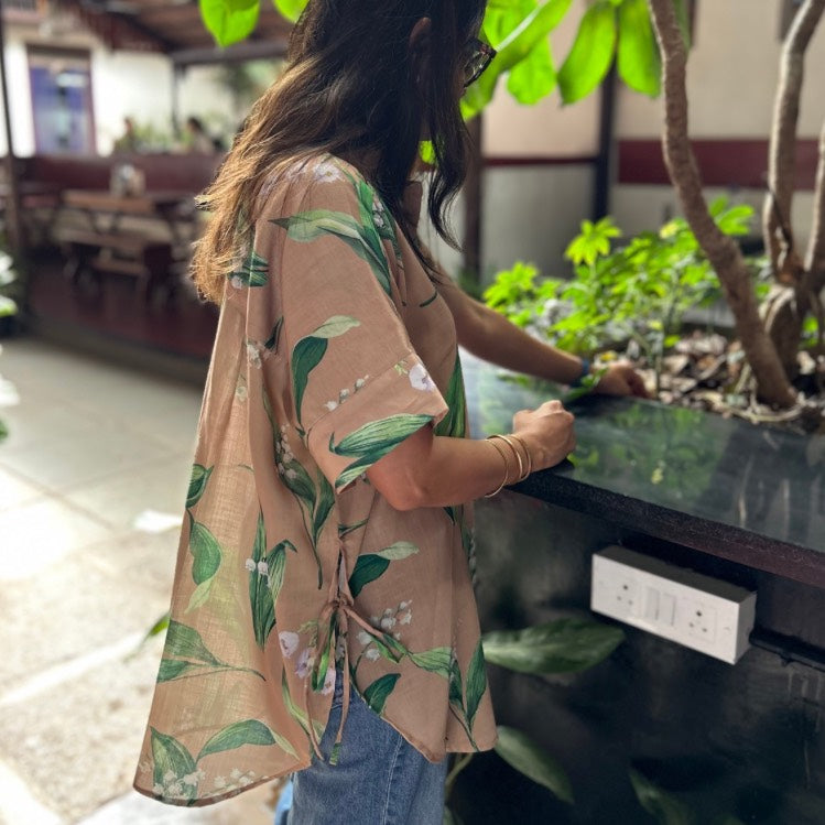 Brookie Beige Lilly of the Valley Shirt
