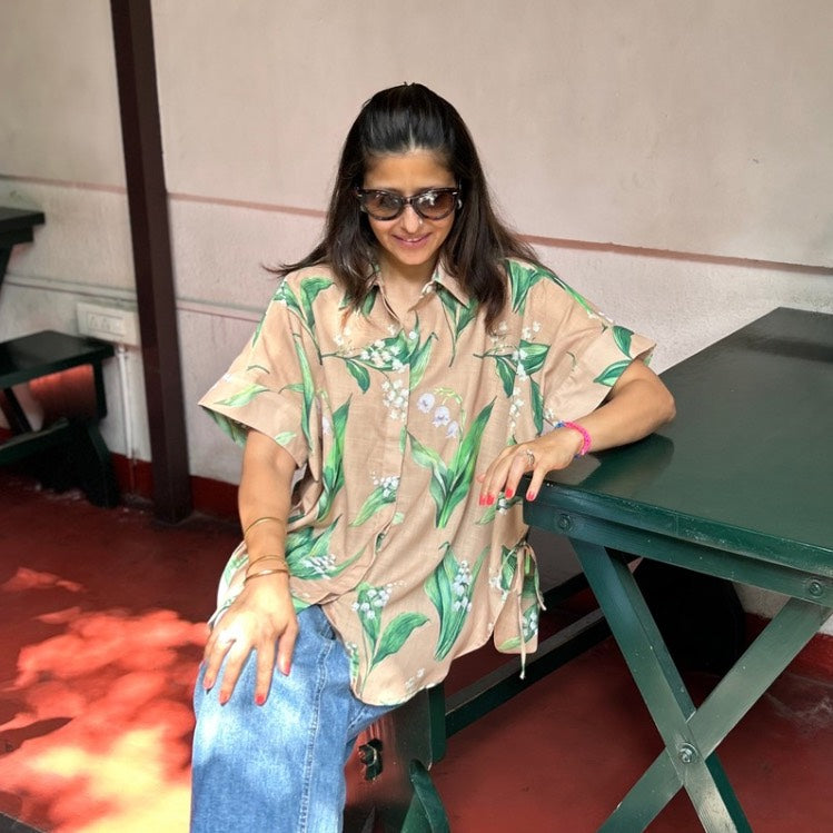 Brookie Beige Lilly of the Valley Shirt