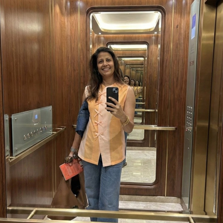 The Kiki Bow Waistcoat|Sunset StripeTop