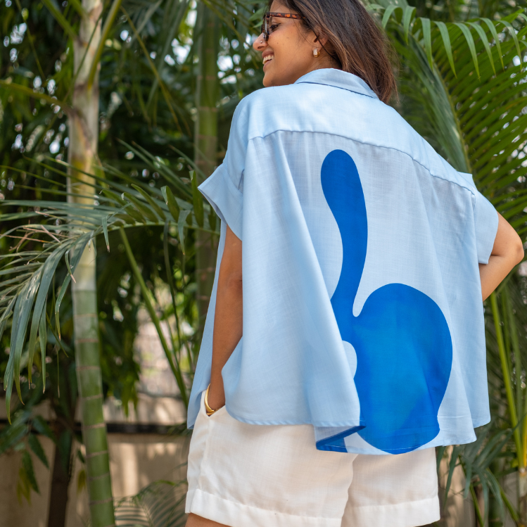 Coco Powder Blue Soft Lin'en Shirt
