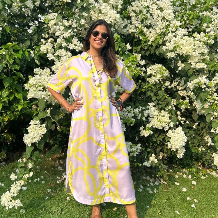 Mindy Lavender & Lime Green Dress