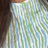 June Green & White Stripe Midi Dress | Poppy & Co.