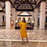 Chandini Festive Kaftan Dress | Pure Modal Satin by Poppy & Co