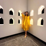 Chandini Festive Kaftan Dress | Pure Modal Satin by Poppy & Co