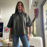 Sundae Evil Eye Shirt — Olive Green | Poppy & Co