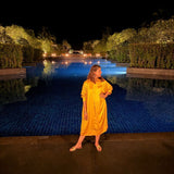 Chandini Festive Kaftan Dress | Pure Modal Satin by Poppy & Co