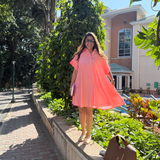 The Peach Daisy Dress | Flared Shirt Dress by Poppy & Co