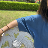 The Wanderheart Kaftan — Blue Cotton Kaftan Dress | Poppy & Co