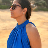 The Amalfi Halter Dress — Cobalt Blue