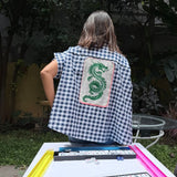 Coco Mahjong Flared Shirt with Dragon Back Print | Poppy & Co