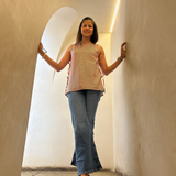 The Double Bowie Summer Top – Inverted V Stripe Print