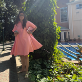 The Peach Daisy Dress | Flared Shirt Dress by Poppy & Co