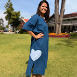 The Wanderheart Kaftan — Blue Cotton Kaftan Dress | Poppy & Co