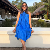 The Amalfi Halter Dress — Cobalt Blue