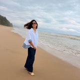 Sundae Pleated White Cotton Shirt | Poppy & Co.
