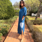 The Wanderheart Kaftan — Blue Cotton Kaftan Dress | Poppy & Co