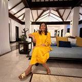 Chandini Festive Kaftan Dress | Pure Modal Satin by Poppy & Co