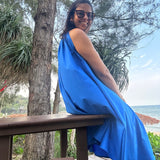The Amalfi Halter Dress — Cobalt Blue