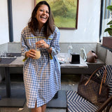 The Cabana Shirt Dress — Blue Gingham