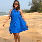 The Amalfi Halter Dress — Cobalt Blue