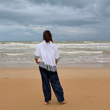 Sundae Pleated White Cotton Shirt | Poppy & Co.