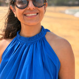 The Amalfi Halter Dress — Cobalt Blue