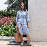 The Cabana Shirt Dress — Blue Gingham
