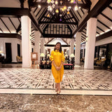 Chandini Festive Kaftan Dress | Pure Modal Satin by Poppy & Co