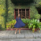 The Blue Daisy Dress| Flared Shirt Dress by Poppy & Co