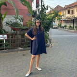 The Blue Daisy Dress| Flared Shirt Dress by Poppy & Co