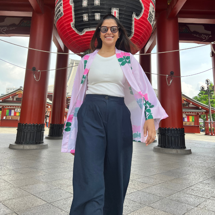 Pink Floral Kimono Top
