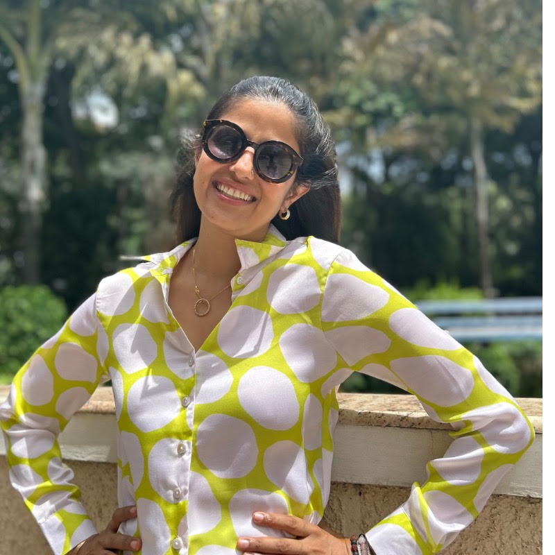 Lime Green & White Polka Print Shirt