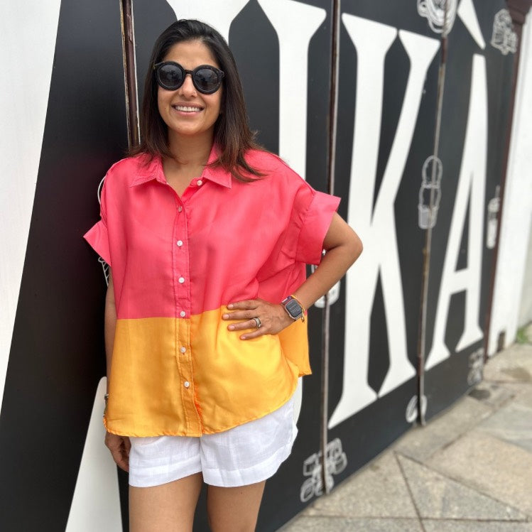 Coco Coral & Yellow Shirt