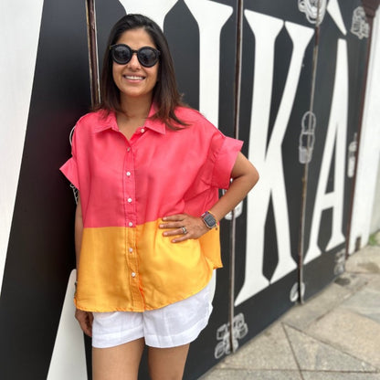 Coco Coral & Yellow Shirt