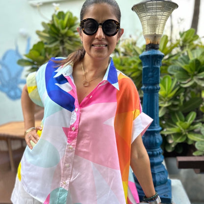 Coco White, Blue, Pink & Yellow Shirt