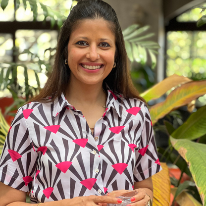 Fushia, Black & White Diamond Print Shirt