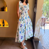 The Chloe Dress — Botanical Bow-Strap Midi