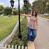 Poppy Peplum Top — Pink & Green Stripe Smocked Cotton Top | Poppy & Co