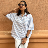 Sundae Shirt Blue & White Stripe - Poppy & Co