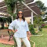 Sundae Shirt Blue & White Stripe - Poppy & Co